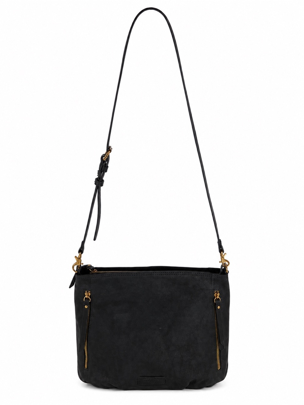 American Leather Co Ella Black Nubuck Genuine Leather Crossbody Shoulder Bag